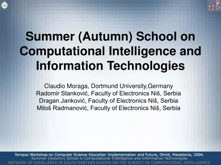 summer autumn school on computational intelligence and information technologies