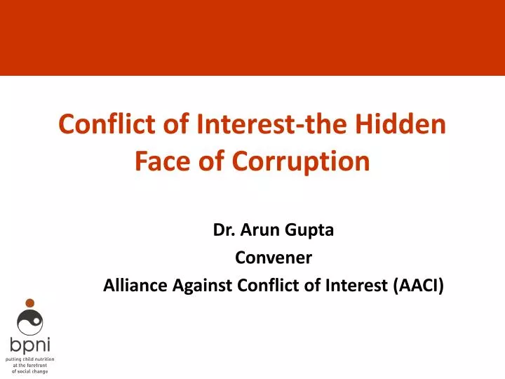 conflict of interest the hidden face of corruption