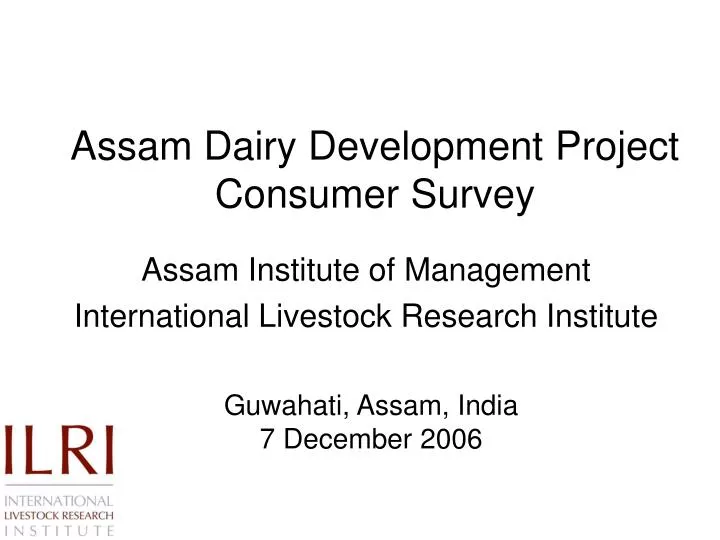 assam dairy development project consumer survey