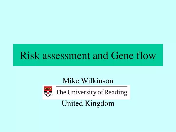 risk assessment and gene flow
