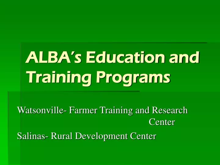 alba s education and training programs
