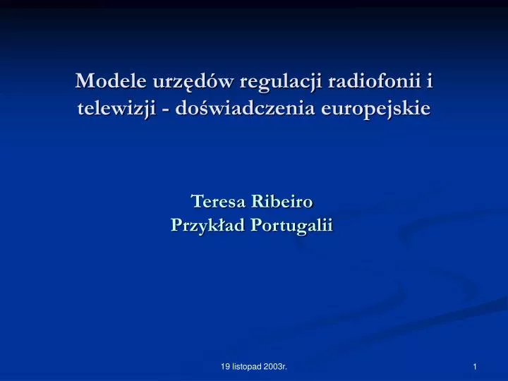 modele urz d w regulacji radiofonii i telewizji do wiadczenia europejskie