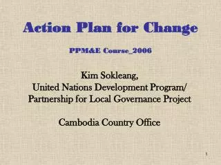 Action Plan for Change PPM&amp;E Course_2006