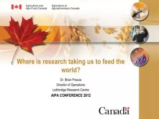 Where is research taking us to feed the world?