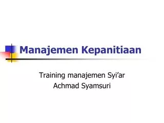 manajemen kepanitiaan