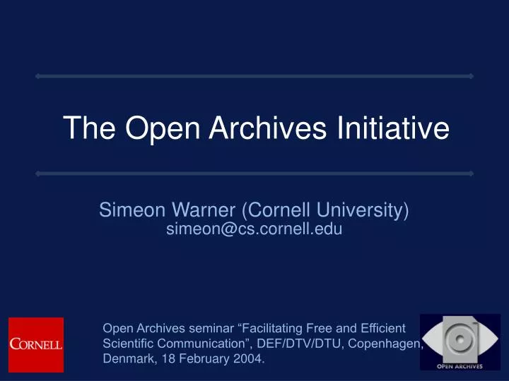 the open archives initiative