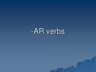 -AR verbs