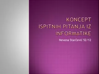 koncept ispitnih pitanja iz informatike