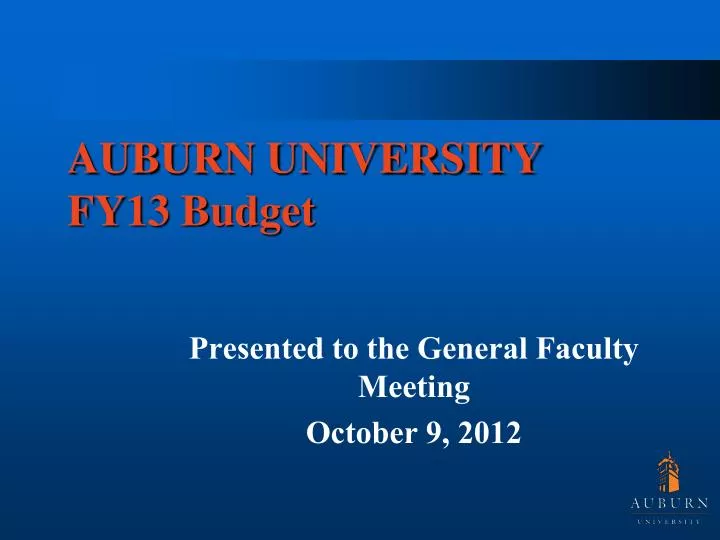auburn university fy13 budget