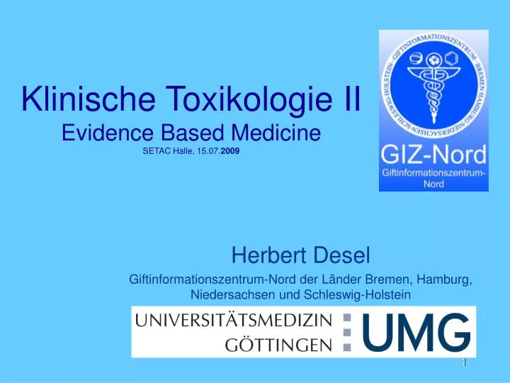 klinische toxikologie ii evidence based medicine setac halle 15 07 2009