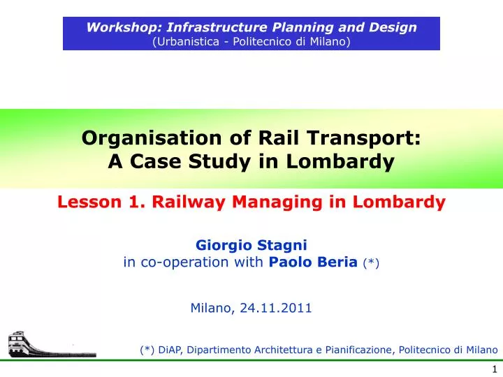 organisation of rail transport a case study in lombardy
