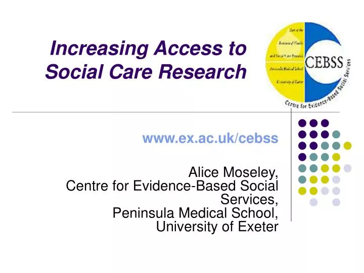 increasing access to social care research