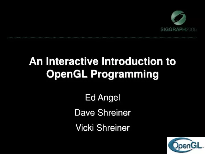an interactive introduction to opengl programming