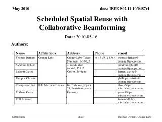 Scheduled Spatial Reuse with Collaborative Beamforming