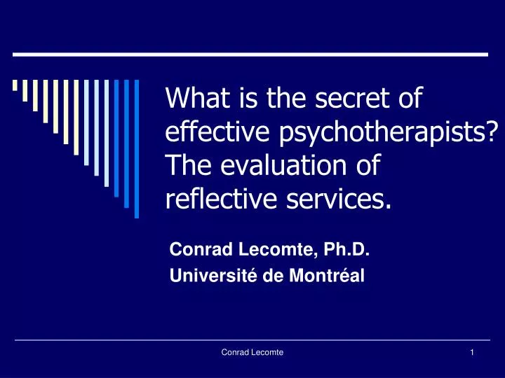 what is the secret of effective psychotherapists the evaluation of reflective services