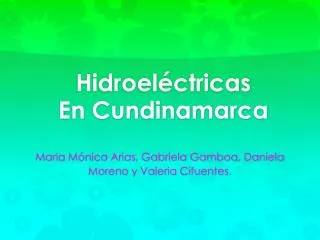 hidroel ctricas en cundinamarca