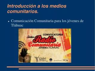 introducci n a los medios comunitarios