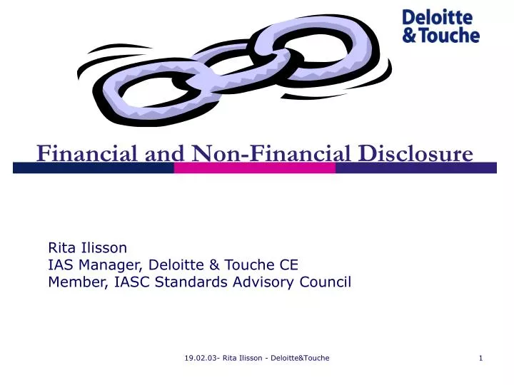 financial and non financial disclosure