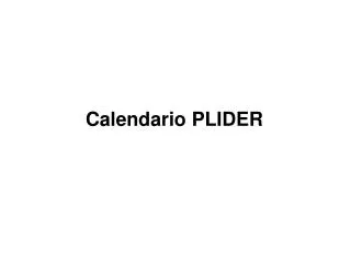 Calendario PLIDER
