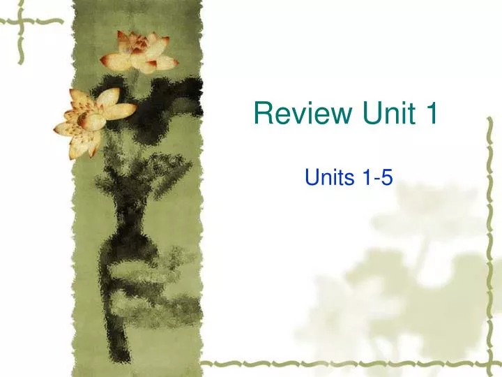review unit 1
