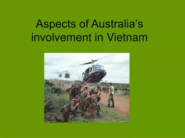 aspects of australia s involvement in vietnam