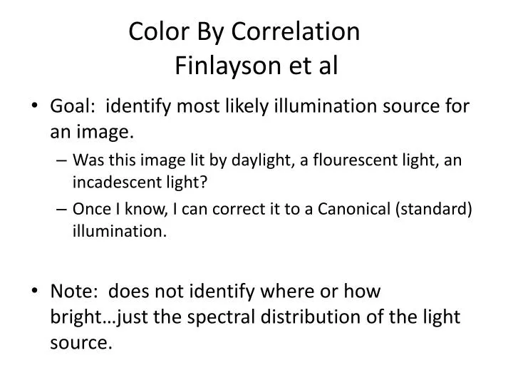 color by correlation finlayson et al