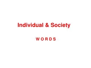 Individual &amp; Society