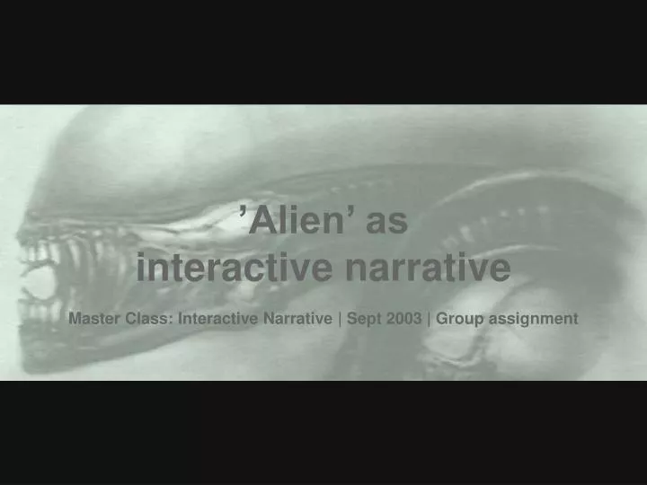 alien as interactive narrative