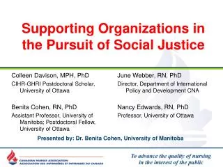 Supporting Organizations in the Pursuit of Social Justice