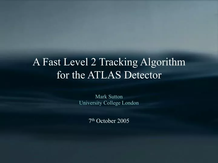 a fast level 2 tracking algorithm for the atlas detector