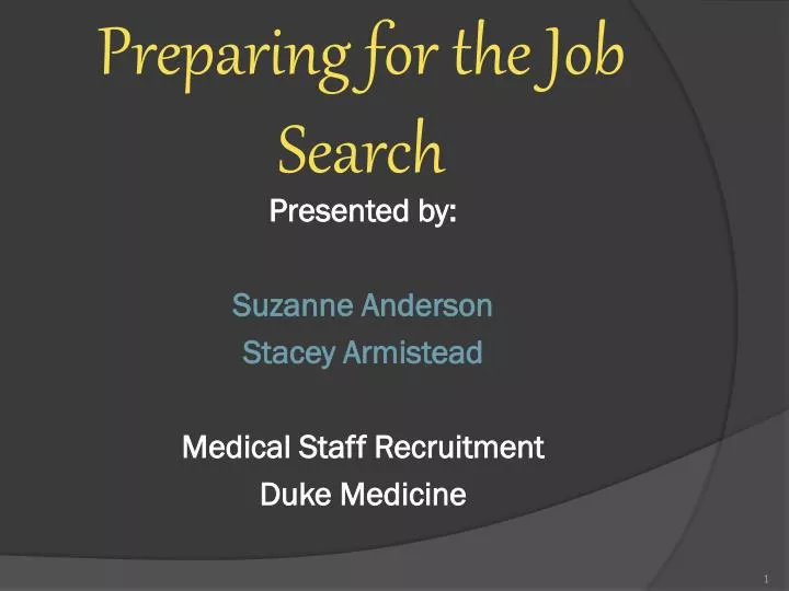 preparing for the job search