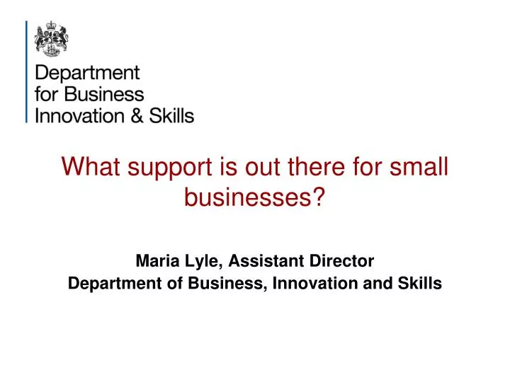 what support is out there for small businesses
