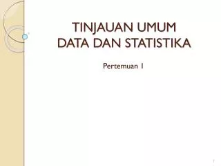 tinjauan umum data dan statistika