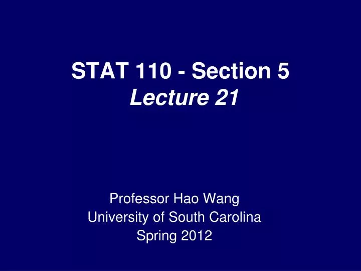 stat 110 section 5 lecture 21
