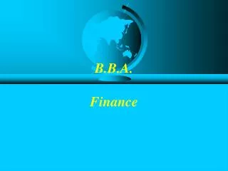 B.B.A. Finance