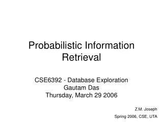 Probabilistic Information Retrieval