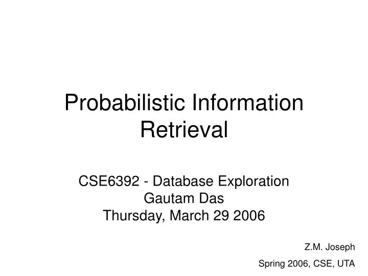 probabilistic information retrieval