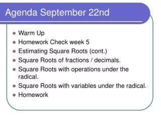 Agenda September 22nd