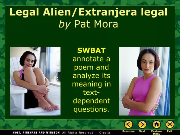 legal alien extranjera legal by pat mora