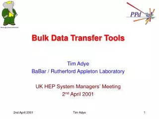 Bulk Data Transfer Tools