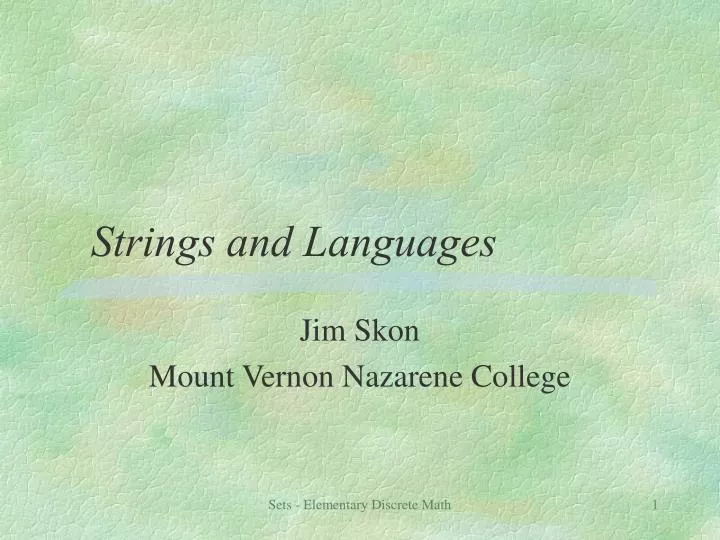 strings and languages