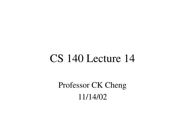 cs 140 lecture 14