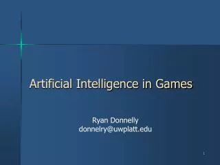 Artificial Intelligence in Games
