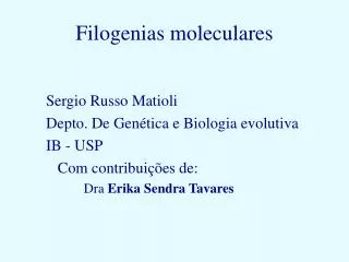 filogenias moleculares