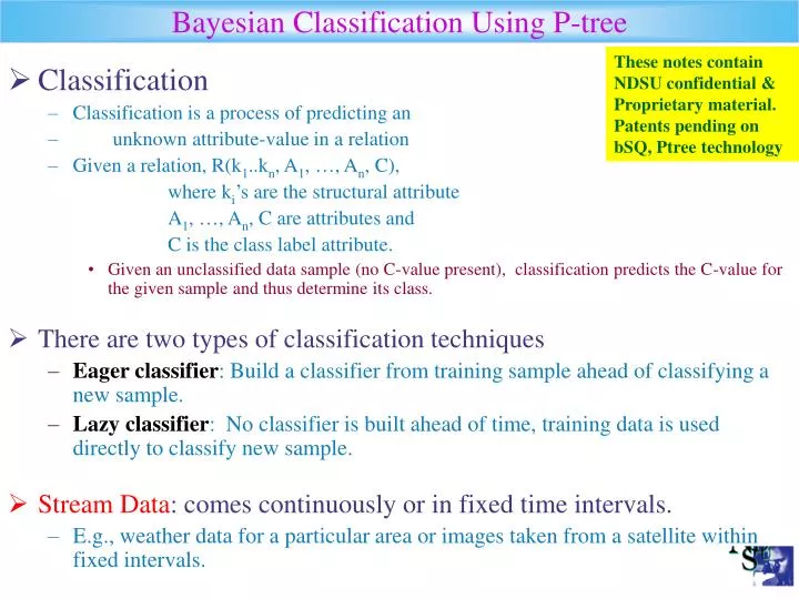 bayesian classification using p tree