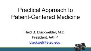 Practical Approach to Patient-Centered Medicine