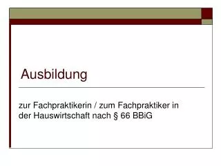 ausbildung