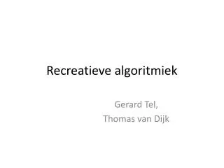 recreatieve algoritmiek