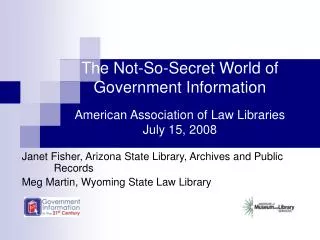 Janet Fisher, Arizona State Library, Archives and Public 	Records