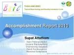 Accomplishment Report 2010 - slide 1
